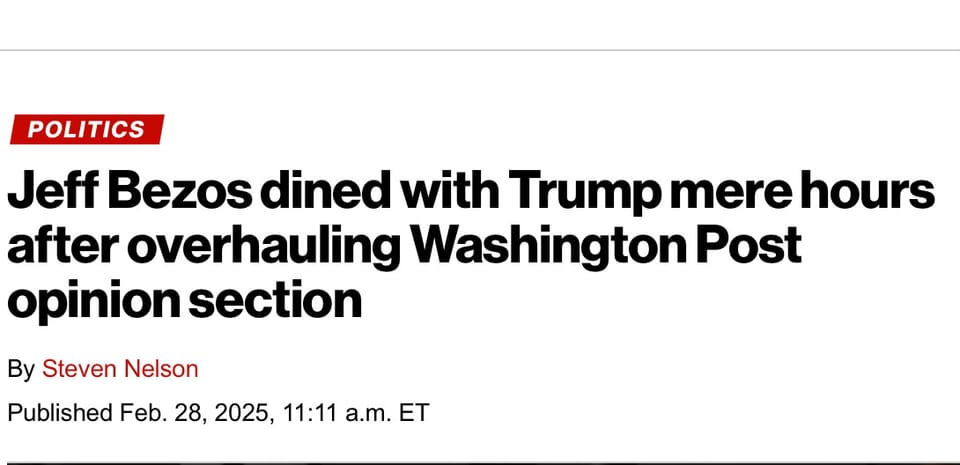 Jeff Bezos's Washington Post coddles Trump. (No, it's not just the opinion section.)