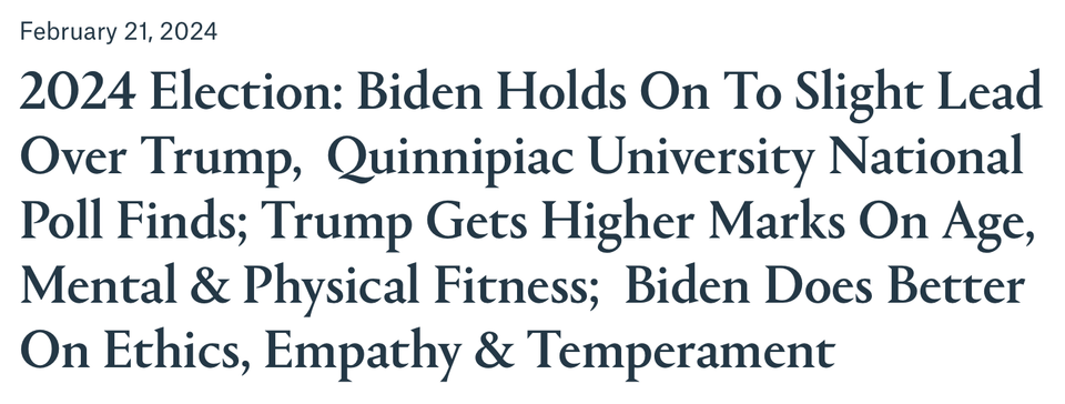Bad news for Biden as new poll finds him leading Trump